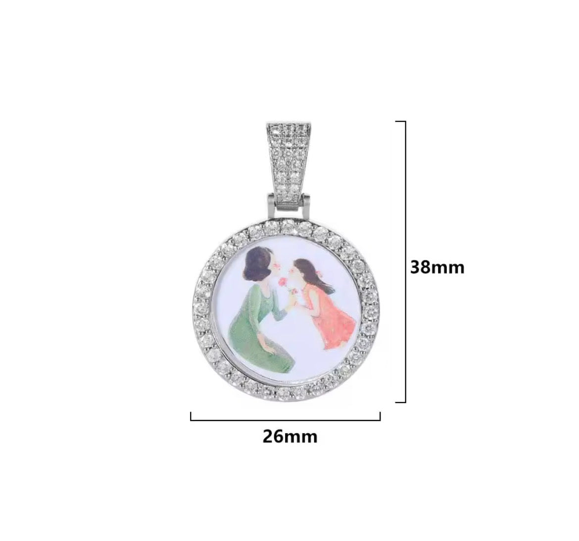 25mm Photo pendant 18K PVD on Steel
