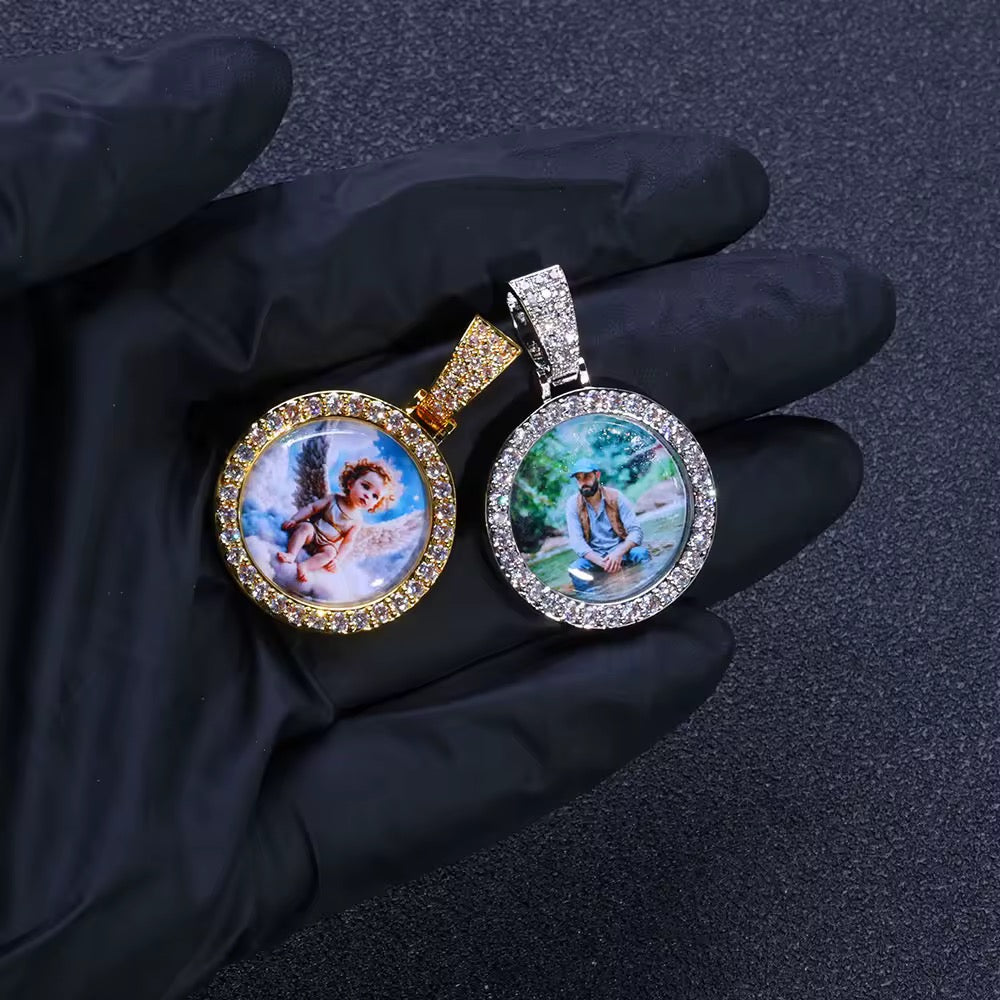 25mm Photo pendant 18K PVD on Steel