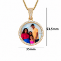 35mm photo pendant 18k PVD on Stainless Steel