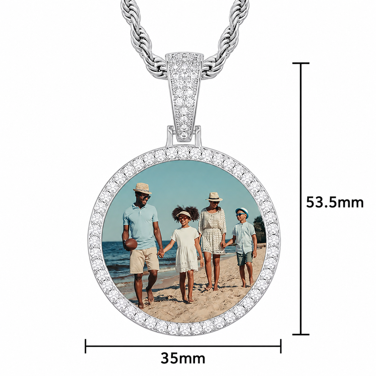 35mm photo pendant 18k PVD on Stainless Steel