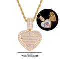 Heart Photo Pendant Necklace 40mm– Stainless Steel 18K Gold Plated