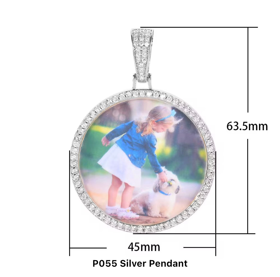 Portaretrato circular bañado en oro de 18k