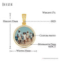Round Photo pendant 18k gold plated on 925 silver and VVS diamonds