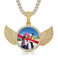 35mm Angel Wings Custom Photo Pendant – Stainless Steel