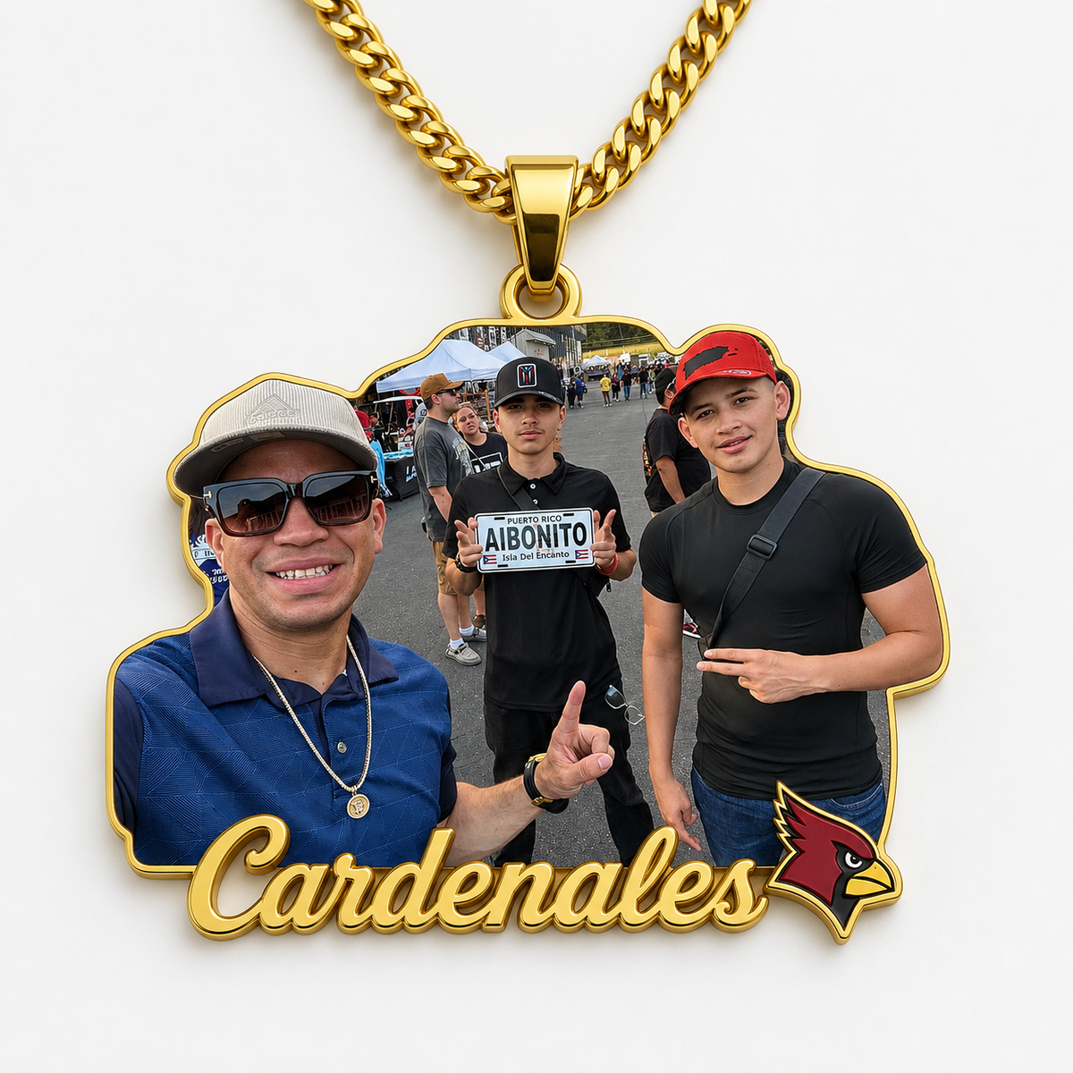 Custom Photo & Name Pendant – 18K Gold PVD | Stainless Steel
