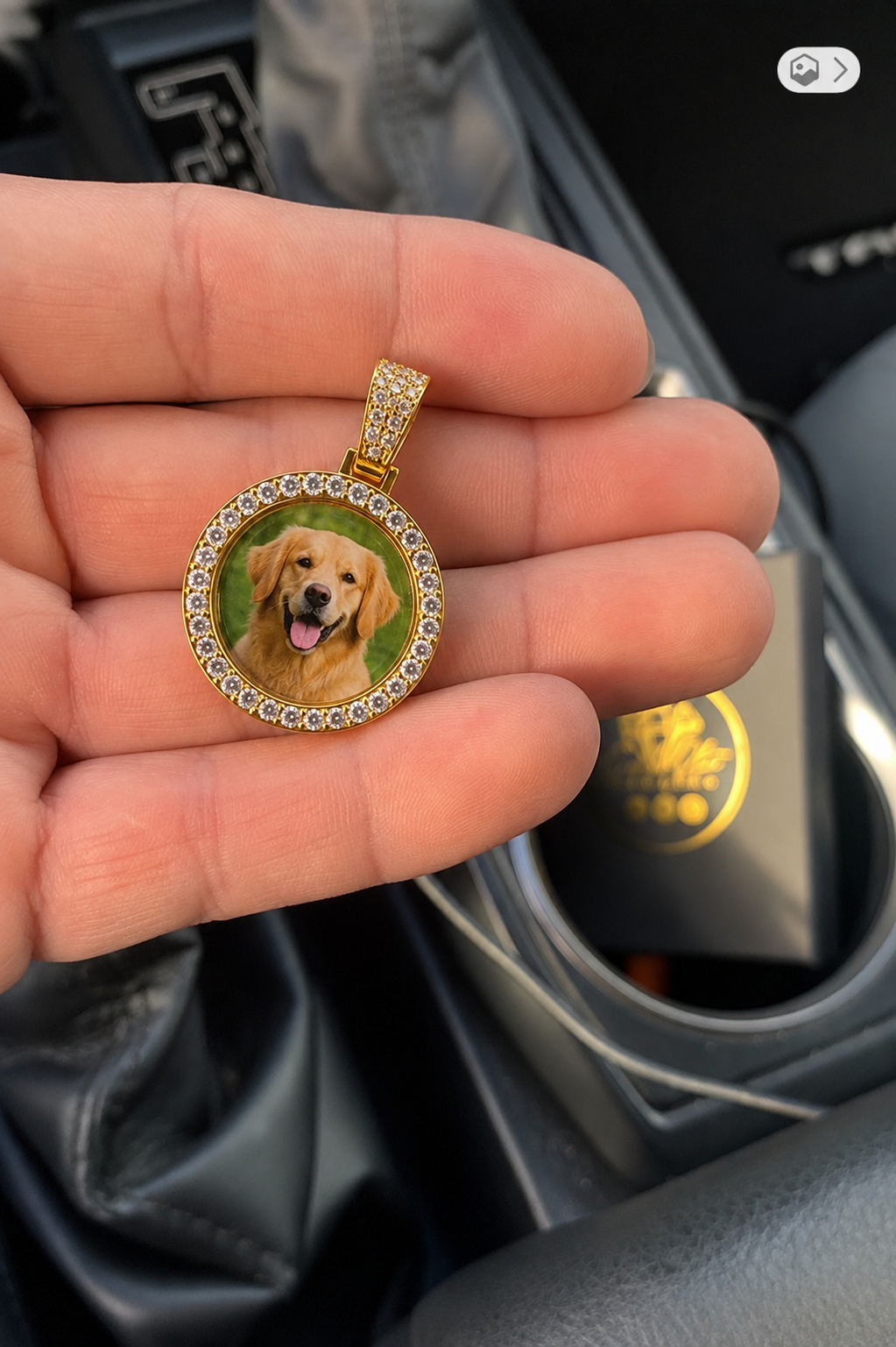 25mm Photo pendant 18K PVD on Steel