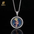 45mm Double-Sided Rotating Photo Pendant – Stainless Steel