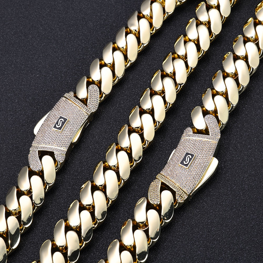 Cuban Link Chain – Stainless Steel | 14K Gold PVD