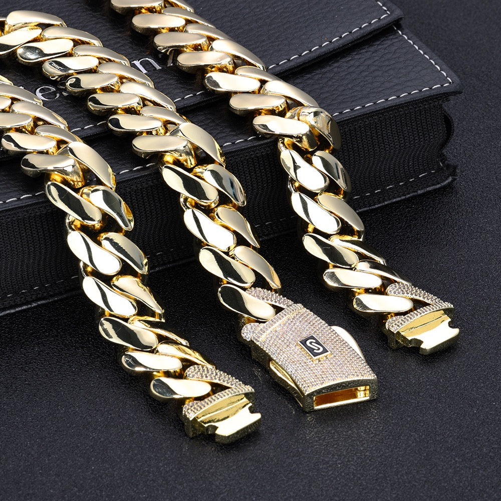 Cuban Link Chain – Stainless Steel | 14K Gold PVD